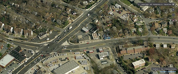 Aerial View of Ethan Allen Gateway Streetscape Project Area