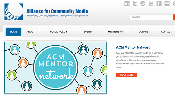A screenshot of the Alliance for Community Media's website.