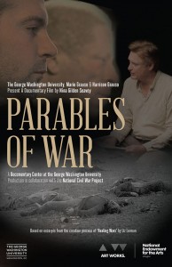 The movie poster for "Parables of War." 