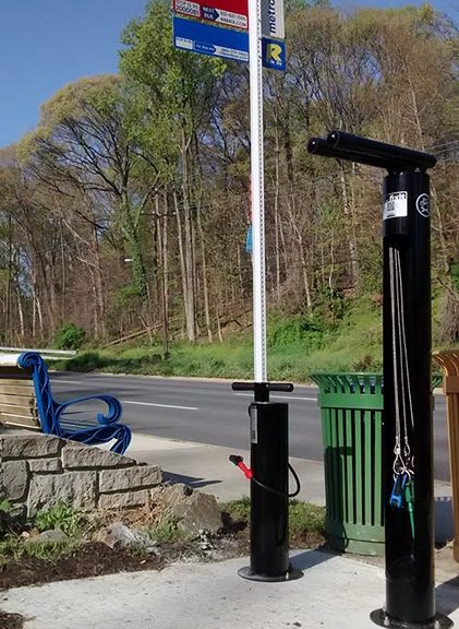 Photo of bike repair station on the corner of Sligo Creek and New Hampshire Avenue