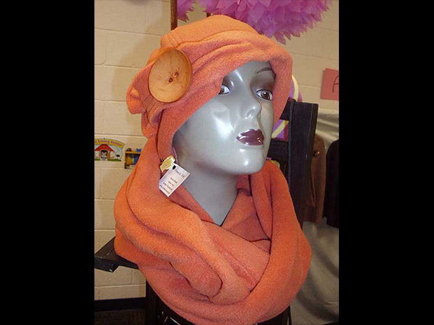 Fleece hat and scarf by Denise Bentley from the 2015 Holiday Art Sale