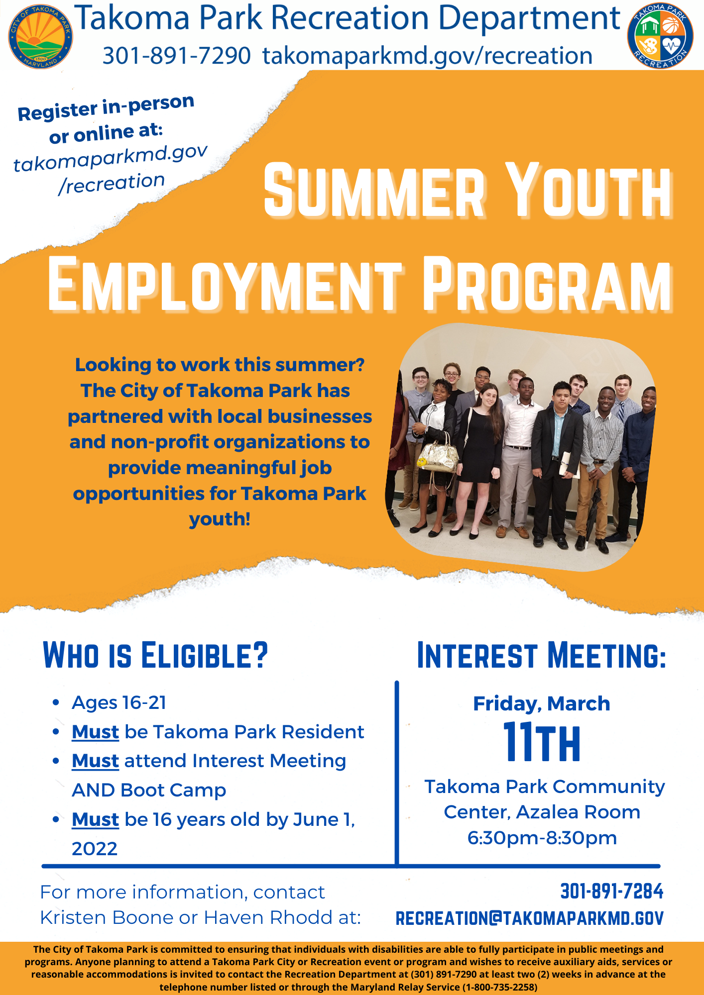 Summer Youth Employment Program Take The First Solid Steps Towards Exploring Future Careers Develop A Network Of Adults To Support In Achieving Your Goals Earn Your Own Wages Summer Youth Employment