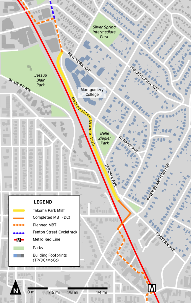 Map of Metropolitan Branch Trail Upgrade Project Area